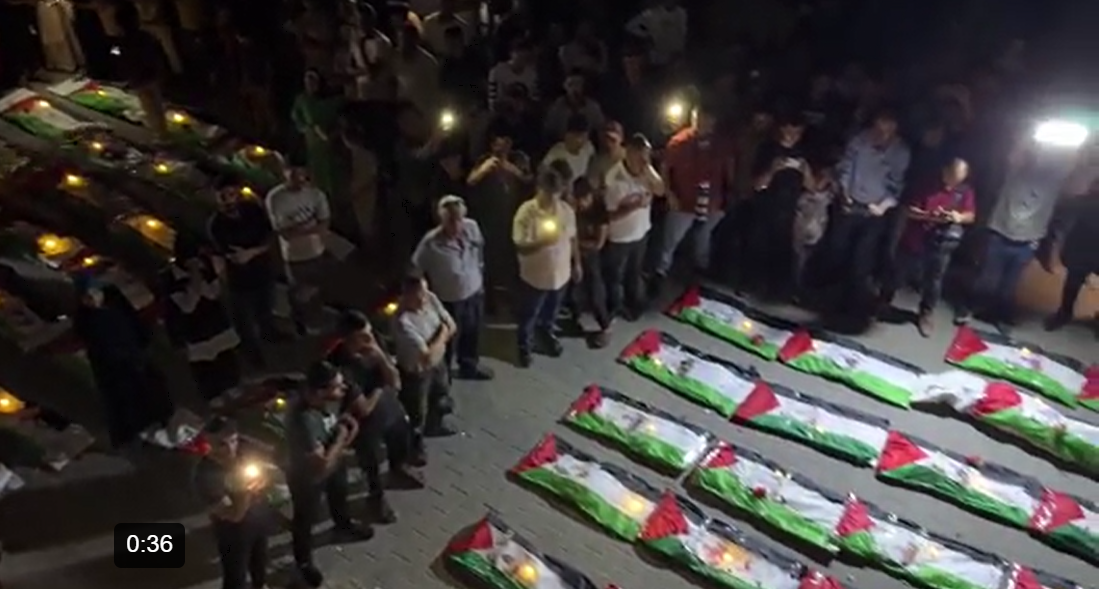 Gaza holds funeral for 100 Palestinians recovered from rubble